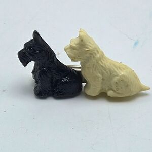 Great Britain Scottish Terrier Dogs Lapel Pin Black White figural Pinback Brooch